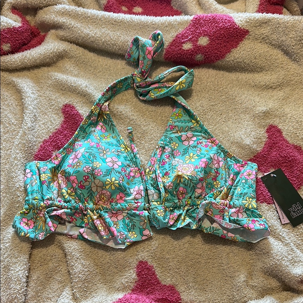 Floral Halter Bikini Top